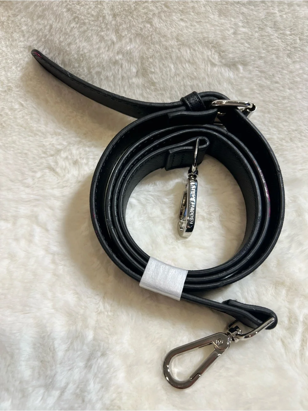 Steve Madden Leather Crossbody Strap with Silver Hardware - replacement strap